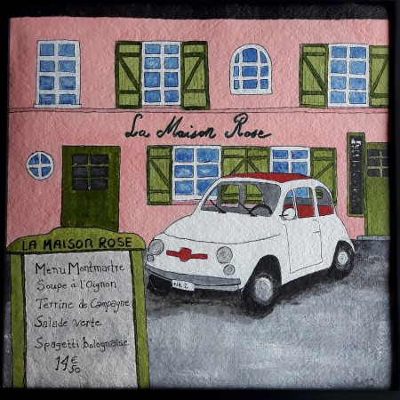 Akryl på indiskt handgjort akvarellpapper 30 x 30 cm. 